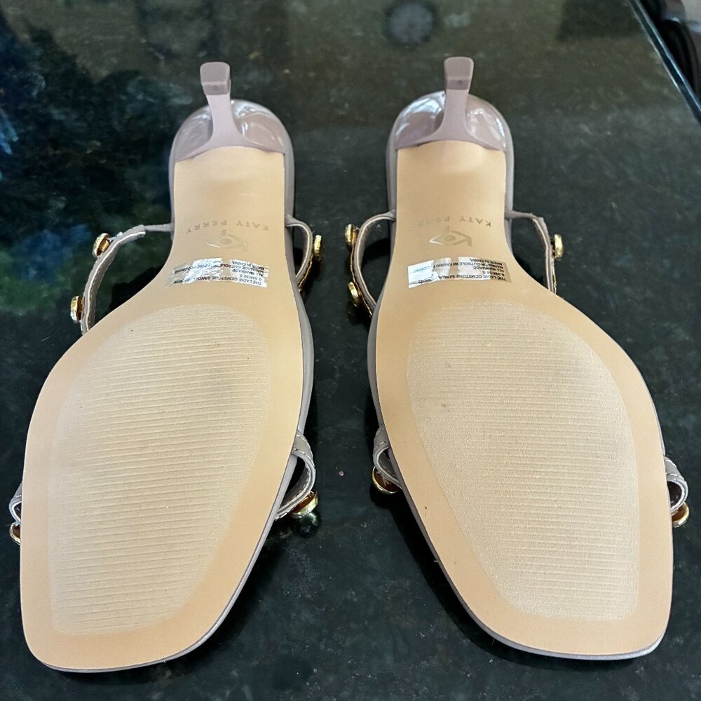 Katy Perry Shoes Women's The Ladie Gemstone Sandal Heeled Taupe 6.5-NEW; No Box - Picture 4 of 7